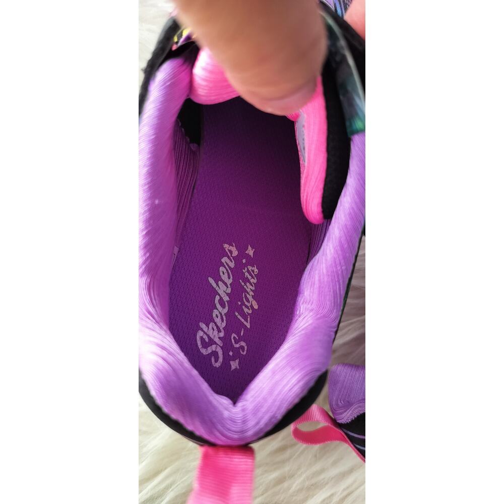 3911) Skechers Kid's S Lights : Wavy Beams Black Multicolor Shoes Size US 3 - Picture 8 of 9